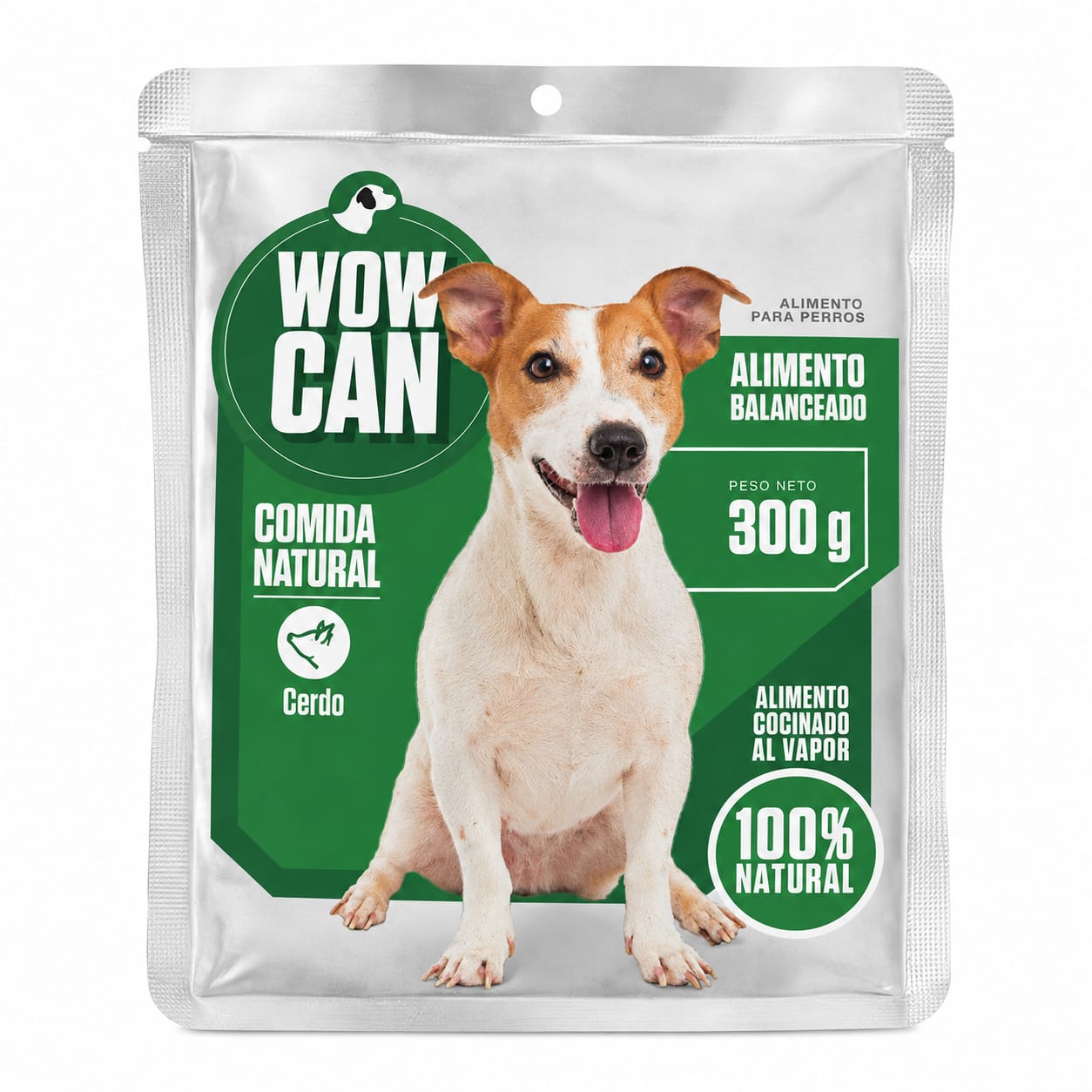Wow Can Cerdo Alimento Natural Cocinado al Vapor 300 gr